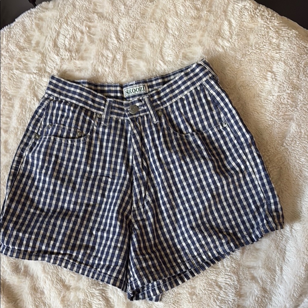 Vintage women’s (jrs)blue Skoozi  plaid shorts #Y2K#90s#plaid#springready#beach